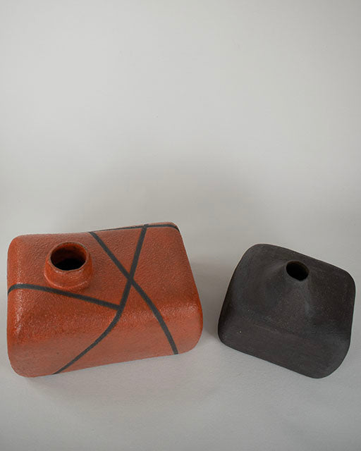 Orange Geo Box Vessel