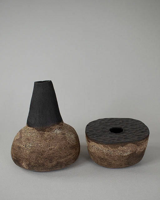 Organic Black Volcanic Vessel